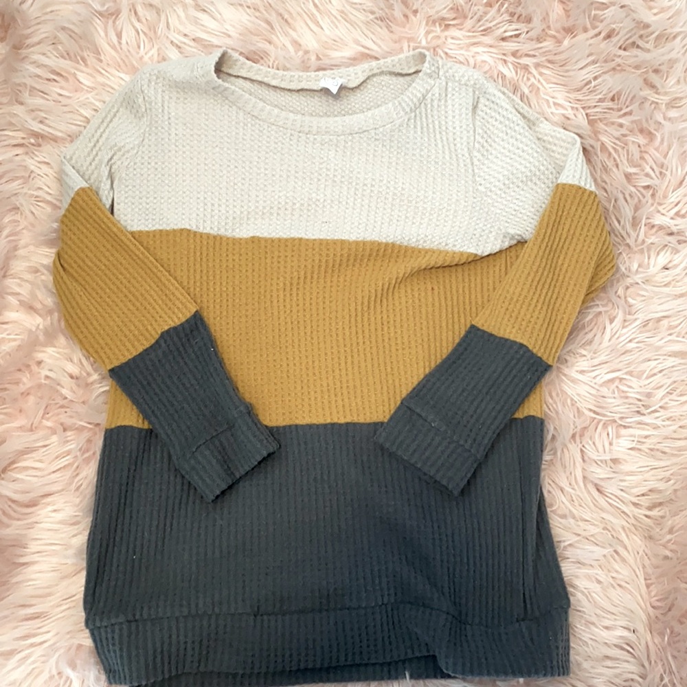 Pink Lily Boutique Multicolored Waffle Knit